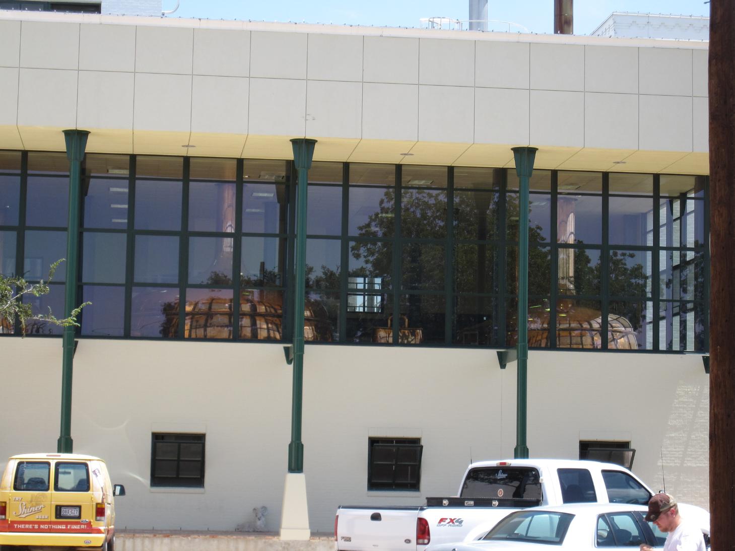 The Spoetzl Brewerys big copper tanks, used to brew Shiner beers.