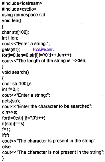 Plus One Computer Science Chapter Wise Questions and Answers Chapter 10 Functions 11