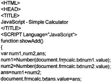 Plus Two Computer Science Chapter Wise Previous Questions Chapter 6 Client-Side Scripting Using JavaScript 1