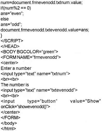 Plus Two Computer Science Chapter Wise Previous Questions Chapter 6 Client-Side Scripting Using JavaScript 13