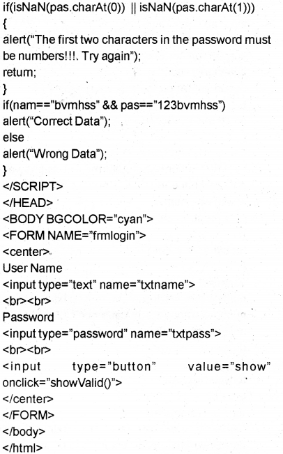Plus Two Computer Science Chapter Wise Previous Questions Chapter 6 Client-Side Scripting Using JavaScript 19