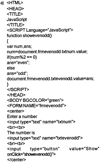 Plus Two Computer Science Chapter Wise Previous Questions Chapter 6 Client-Side Scripting Using JavaScript 4