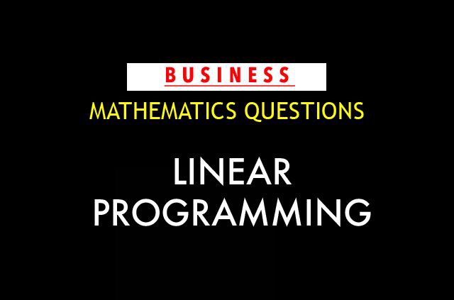 Questions on Linear Programming - HS Tutorial