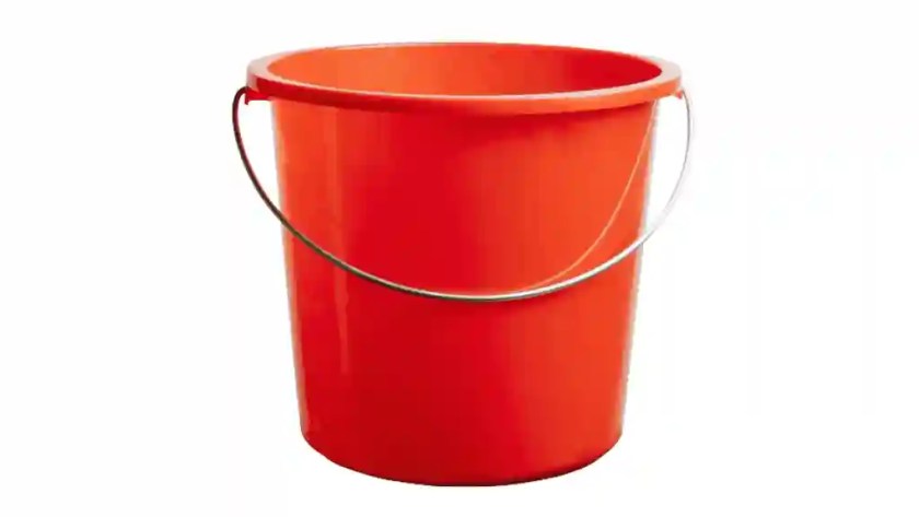 Red color medium size bucket