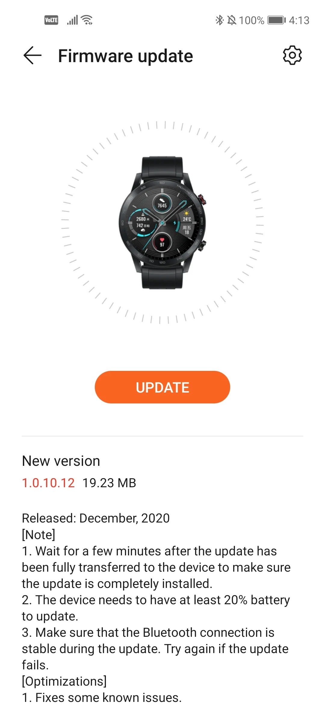 Honor MagicWatch 2 December 2020 update 1.0.10.12 changelog - Huawei Update
