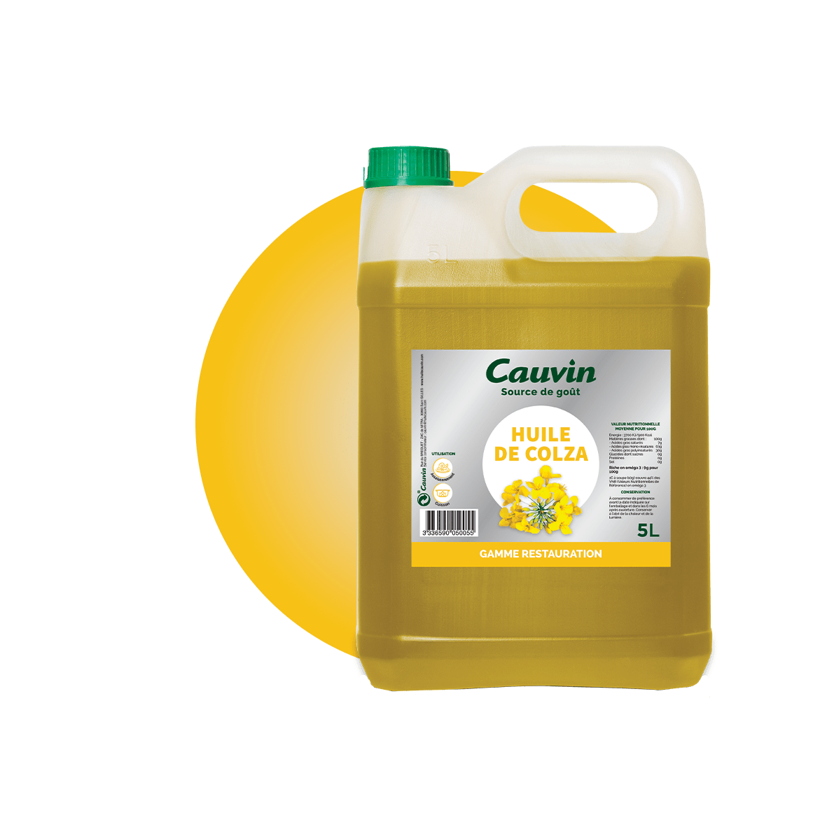 L'huile de colza est meilleure au niveau de ses qualités nutritives que l'huile de tournesol. Huile de Colza - Huile Cauvin