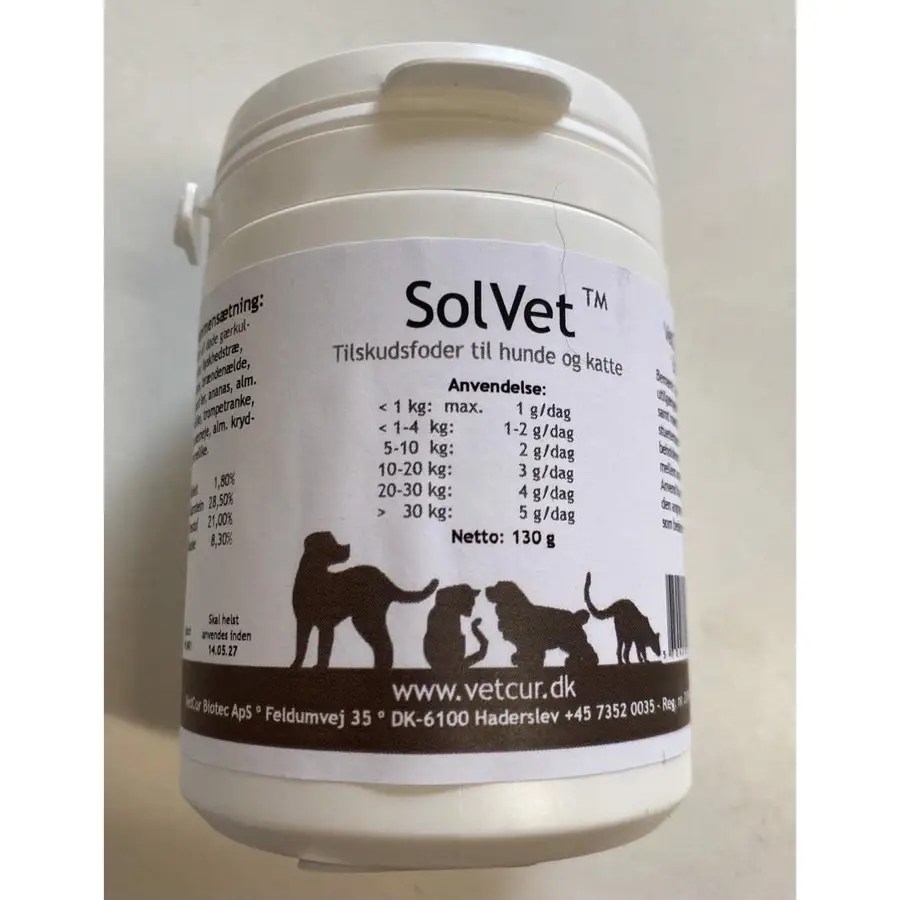 Vetcur BioTec SolVet til hund, 130g pulver