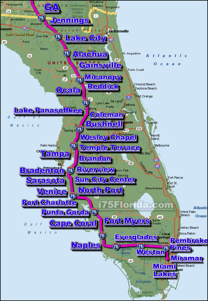 I 75 Florida Traffic Maps And Road Conditions Interstate 75 Florida Map 