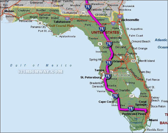 I 75 Florida Map FDOT North Interstate 75 Master Plan Hanson Interstate 75 Florida Map 