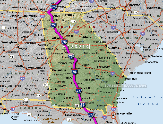 Vienna Georgia To Atlanta Georgia At Patrice Hassinger Blog Interstate 75 Georgia Map 