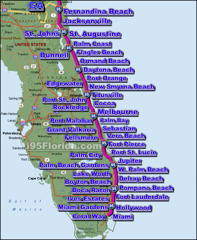 I 95 Florida Traffic Maps And Road Conditions Interstate 95 Florida Map 
