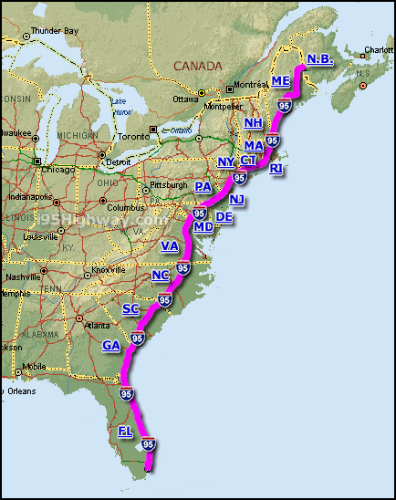 I95 Fl Highway Traffic Report Plbmwak Interstate 95 State Map 