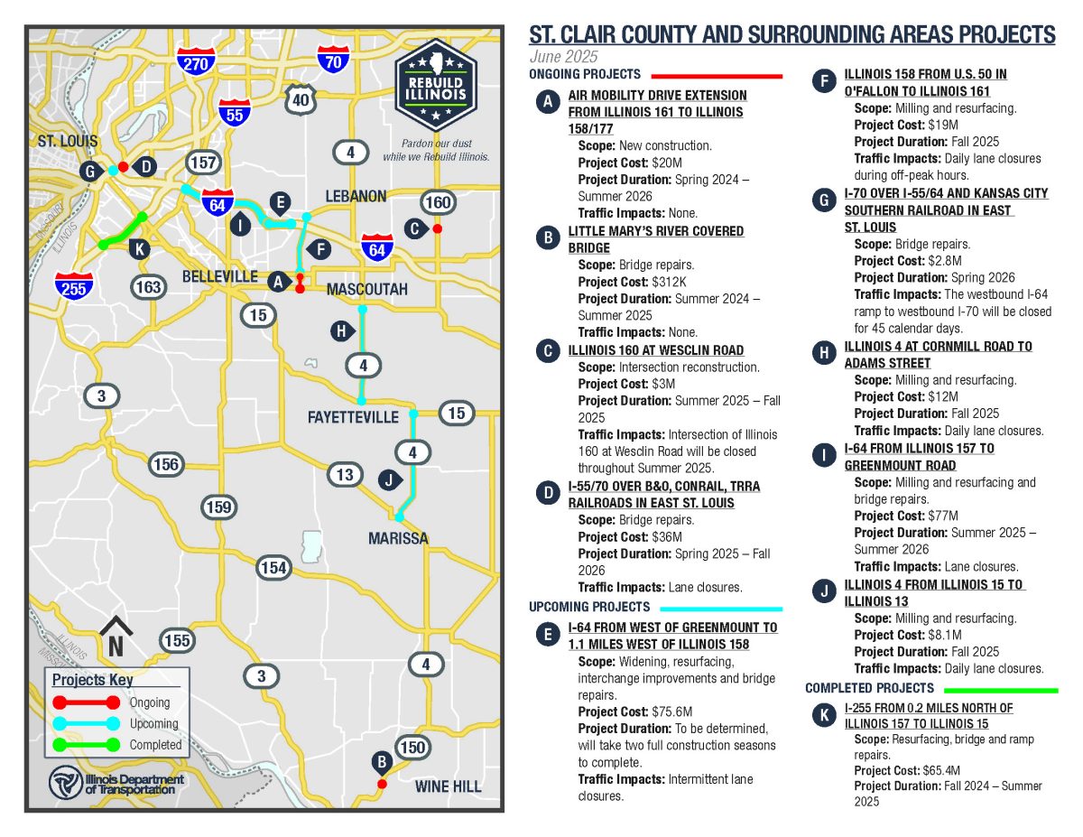 Rebuilding Metro East Interstate Projects Highlight Another Historic Year Six St. Clair County RBI Map 