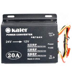 KAIER Convertisseur de puissance 20A TRANSFORMATEUR DE COURANT DE VOITURE DC24V à DC12V