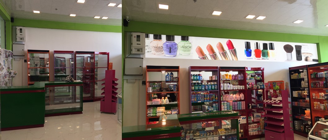 shop interior, makeup