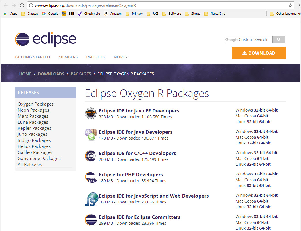 Both downloaded from official oracle website. Eclipse Download And Installation Instructions
