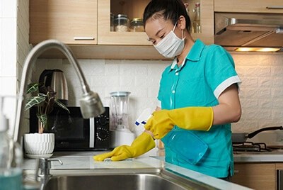 Cleaners performing cleaning service in Cheras.