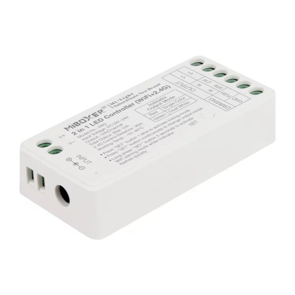 RICEVITORE DIMMER 2in1 1CH/2CH MONOCOLORE + CCT + MEMORIA + WIFI + RF + PULSANTE + COMPATIBILE CON APP