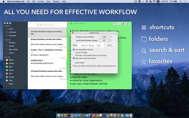 Note-Ify Notes for Mac 1.43 激活版 - 专注于写作的笔记应用程序