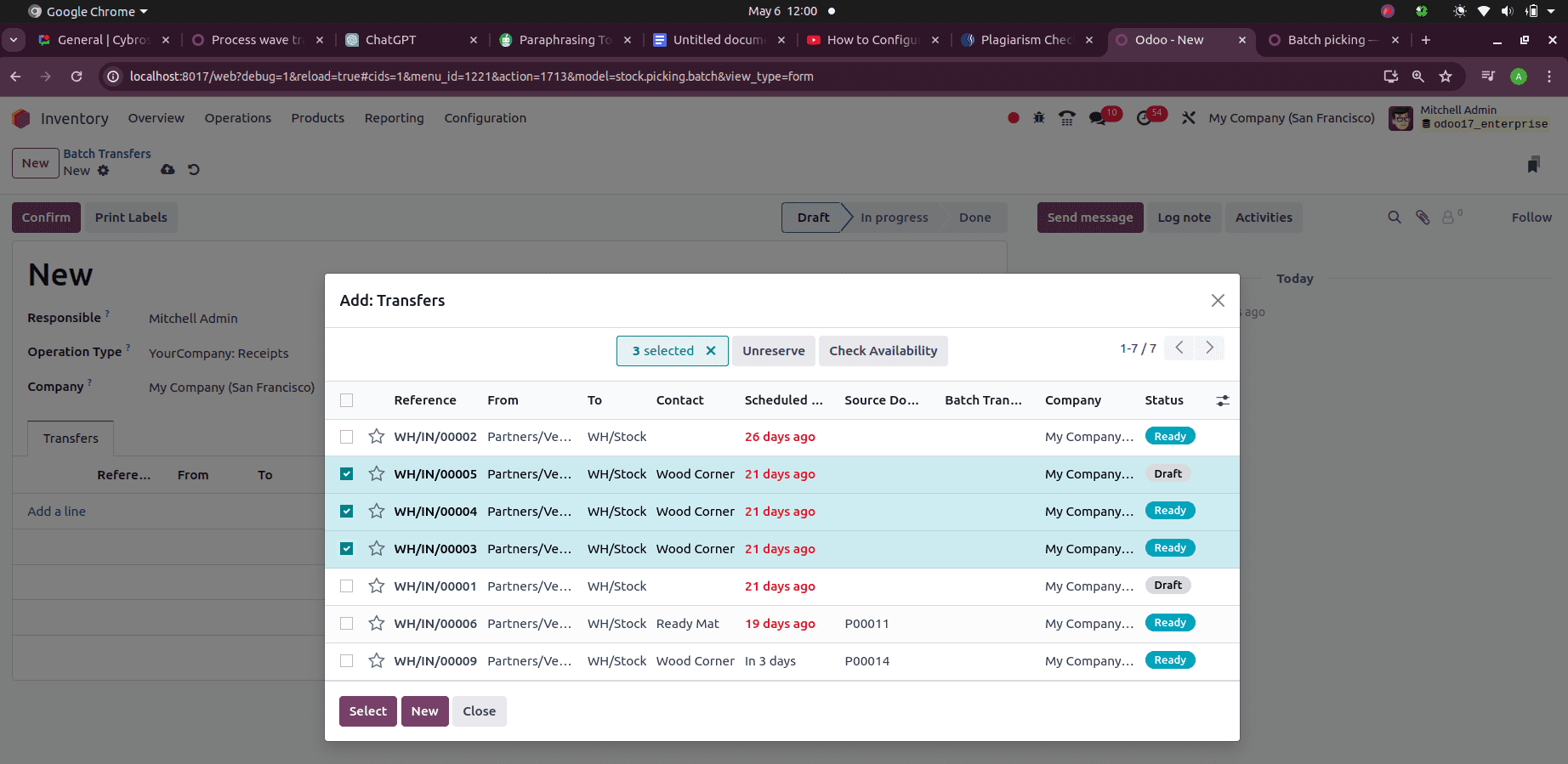 An Overview of Batch Transfer, Wave Transfer, & Cluster Picking in the Odoo 17 Inventory (5) An Overview of Batch Transfer, Wave Transfer, & Cluster Picking in the Odoo 17 Inventory (5)