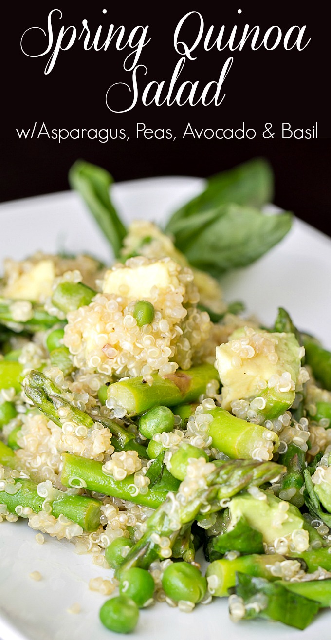 Spring Quinoa Salad with Asparagus, Avocado, Peas & Basil