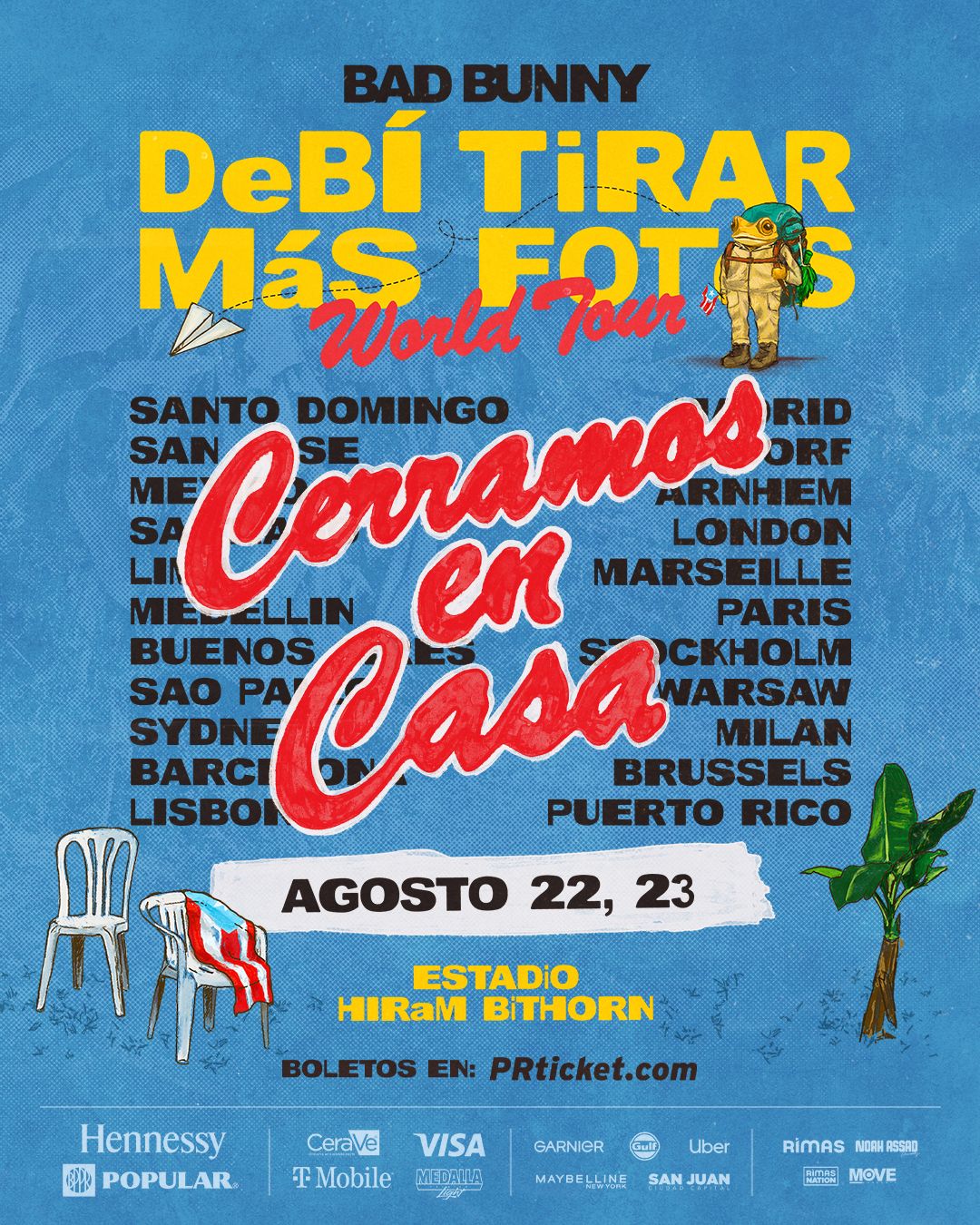 Bad Bunny cerrará gira mundial con dos conciertos en el Hiram Bithorn