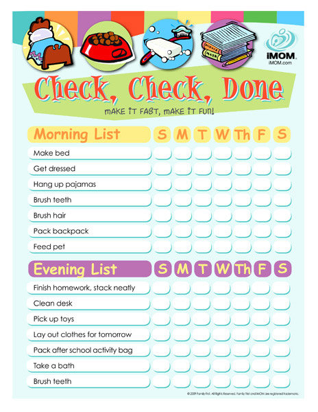 check check done checklist for kids printable template