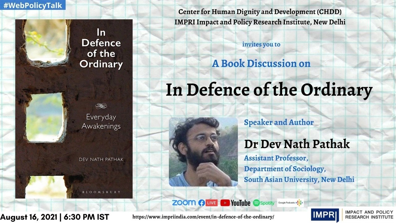 Book Discussion In Defence of the Ordinary Dr Dev Nath Pathak