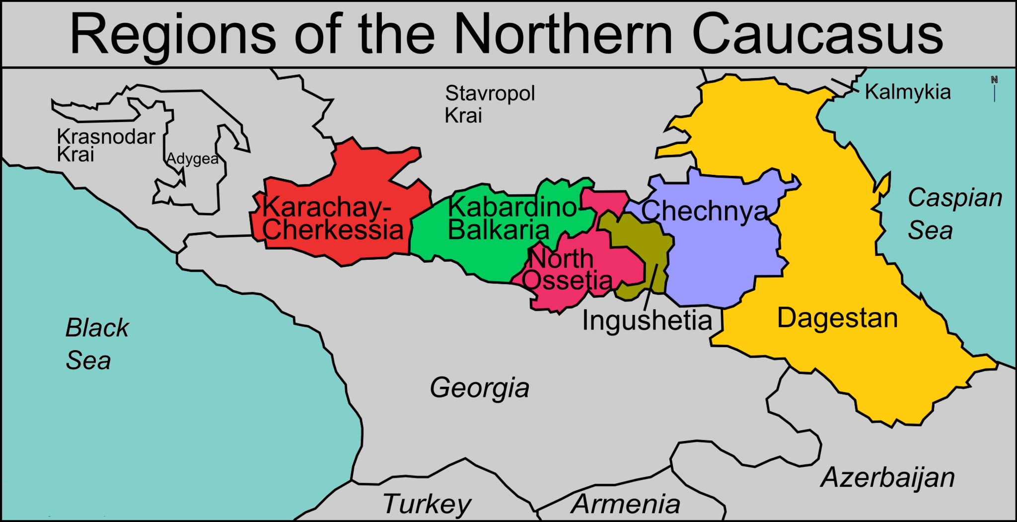 Caucasus World Map Northern Caucasus Map 