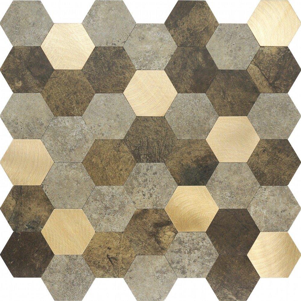 Peel & Stick Aluminium Surface Tile -  Hexagonal Variant #21