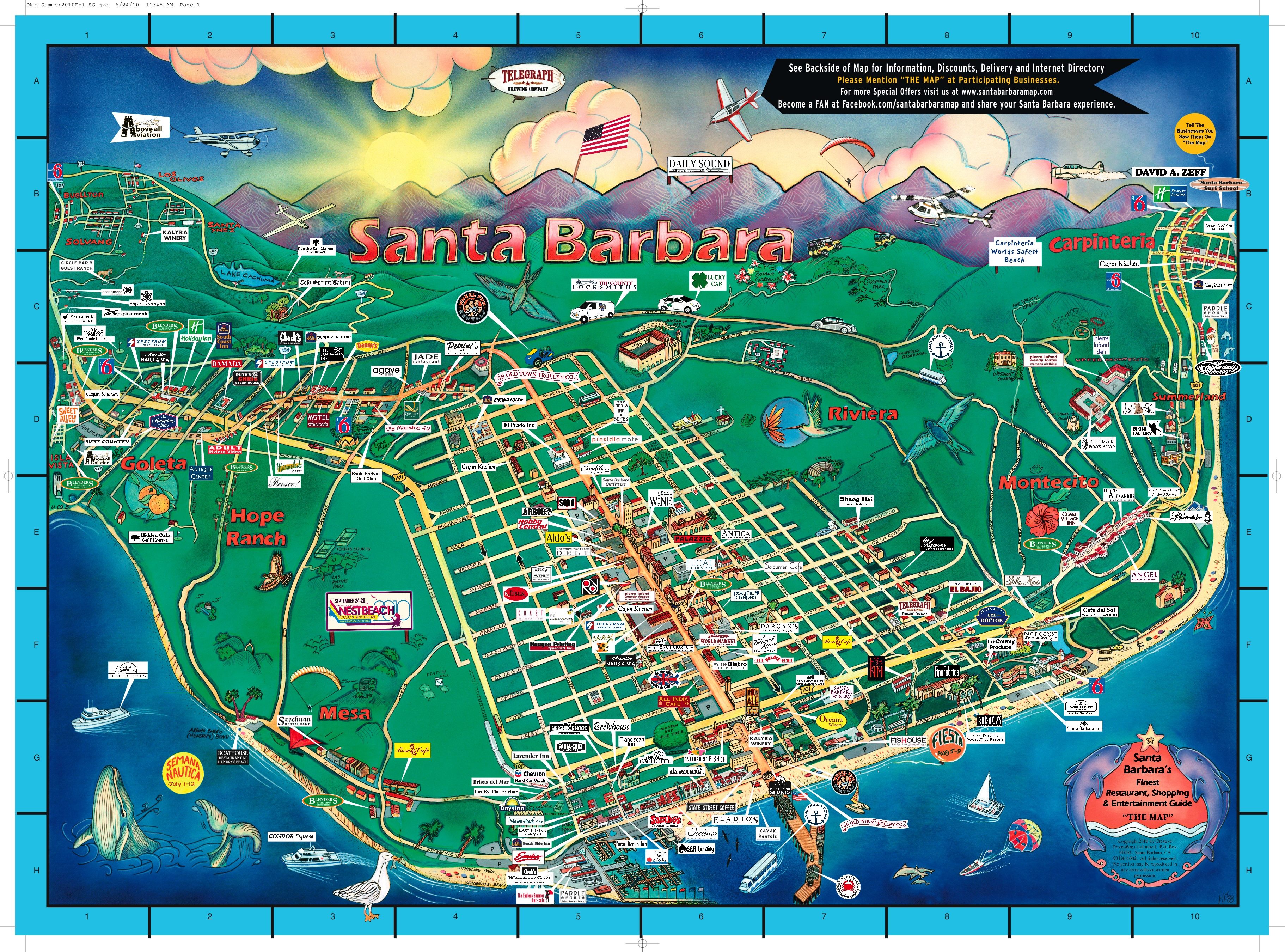 Santa Barbara Tourist Map 60 Photos Com High Res Map Image 2 