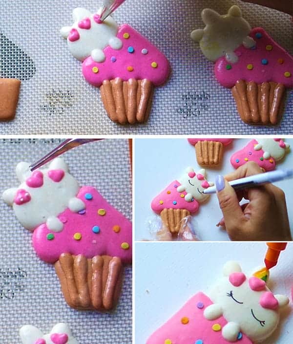 rainbow unicorn on cupcake macaron how i prepare