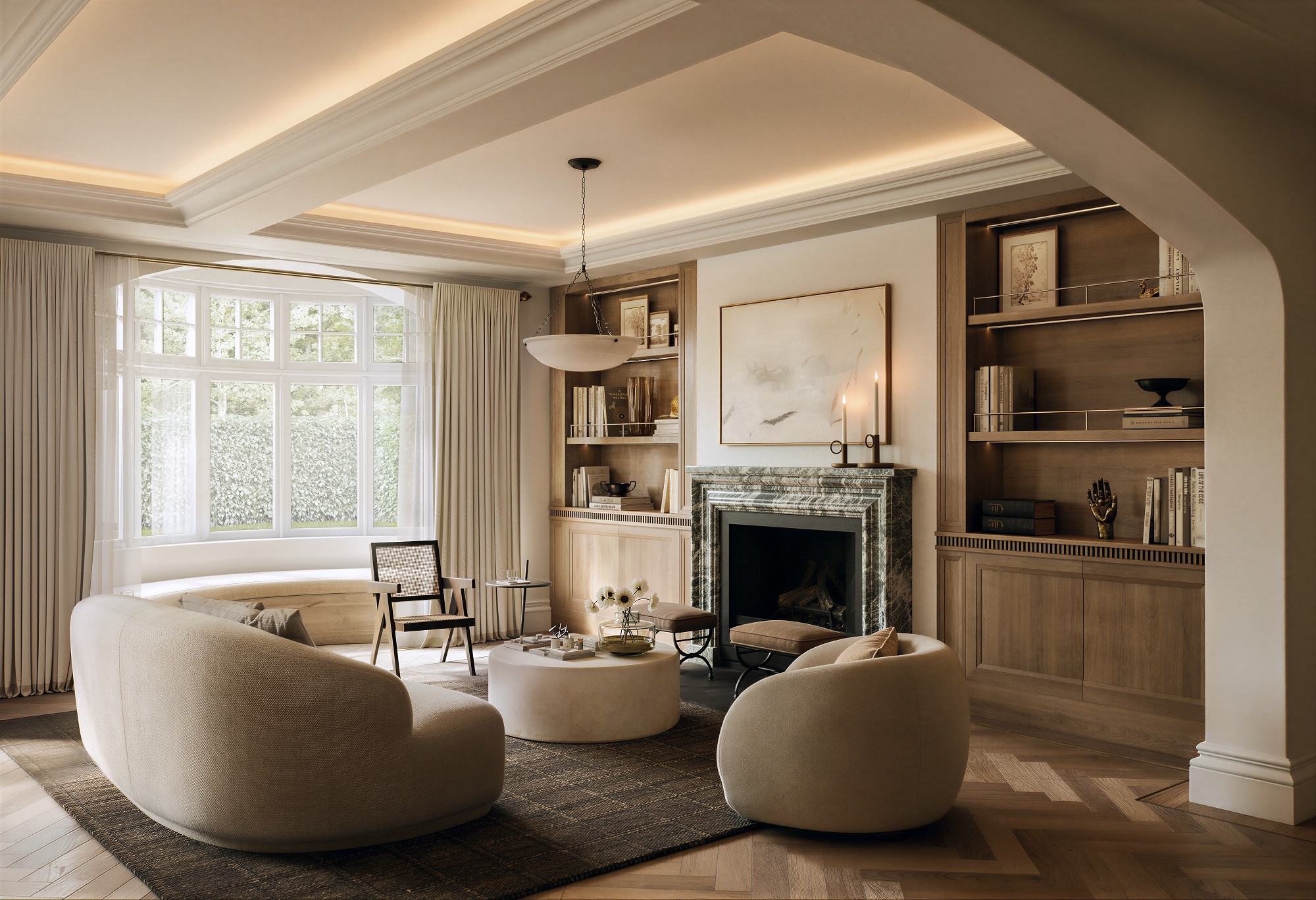 Interior architectural 3D visualization of Ryecroft kitchen