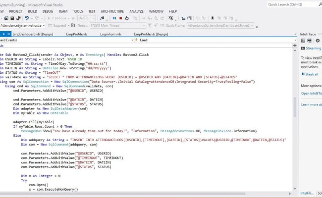 Attendance System In VB.Net And SQL Server