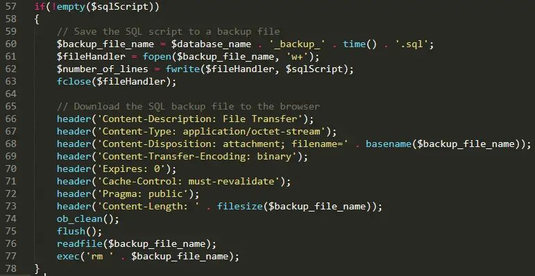 How To Backup Database In Php And Mysql Free Source Code And Tutorial - Artistic Retina Abstract Photos | Free Download