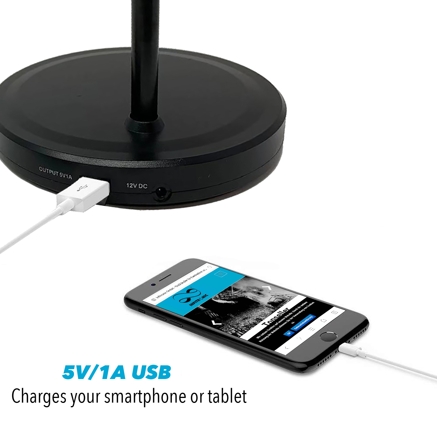 Infitronic Klavierleuchte Mit 78 LEDs & Wireless Charging – Dimmbar, Farbwechsel, USB, Matte Gold