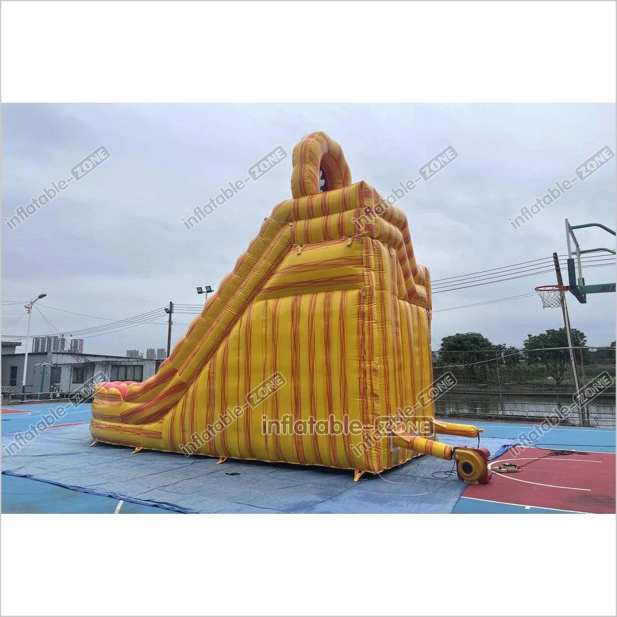 Commercial Large Water Slide Inflatable Pool Playground Dual Lane