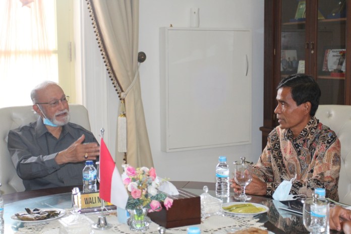 Kakanwil BPN Aceh Mazwar menemui Wali Nanggroe Aceh Malik Mahmud Al Haythar, Rabu (16/2)