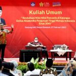 Sekjen PDIP Hasto Kristiyanto saat memberikan kuliah umum di Universitas Syiah Kuala (USK) Aceh, Minggu (27/2)