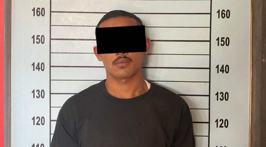 AJ (23), pelaku penembakan mantan kombatan GAM di Aceh Utara, ditangkap di Simpang Lambaro, Aceh Besar, Kamis (3/3)