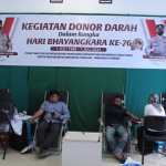 Polda Aceh dan jajaran menggelar bakti kesehatan dalam bentuk donor darah dalam rangka menyambut HUT ke-76 Bhayangkara