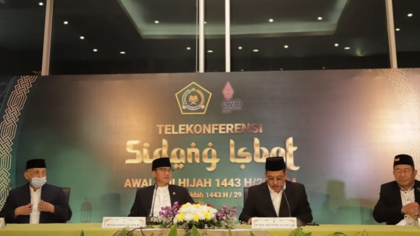 Wamenag Zainut Tauhid Sa'adi memberikan keterangan pers hasil sidang isbat Hari Raya Idul Adha 1443 Hijriah, Rabu (29/6)