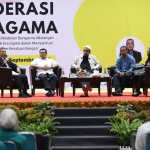 Narasumber menyampaikan materi pada Workshop Moderasi Beragama yang diinisasi Kementerian Pemuda dan Olahraga di Gedung AAC Dayan Dawood Darussalam, Rabu (21/9)