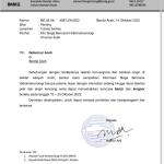 Surat BMKG Stasiun Meteorologi Kelas I Sultan Iskandar Muda Banda Aceh mengingatkan Gubernur Aceh untuk siaga banjir dan longsor