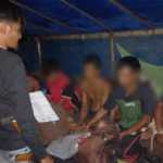 Satreskrim Polres Aceh Barat melakukan penggerebekan di lokasi penambang emas ilegal di Kecamatan Sungai Mas