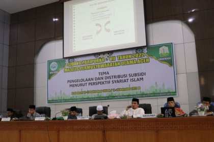 Sidang Paripurna VII Tahun 2022 MPU Aceh tentang 'Pengelolaan dan Distribusi Subsidi Menurut Perspektif Syariat Islam' yang dilaksanakan di Aula MPU Aceh, Rabu (16/11)