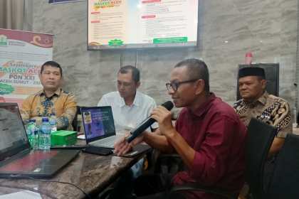 FGD dan bimbingan teknis pencarian konsep dan desain maskot Aceh untuk PON 2024, di D'Energy Coffe, Aceh Besar, Kamis (17/11)