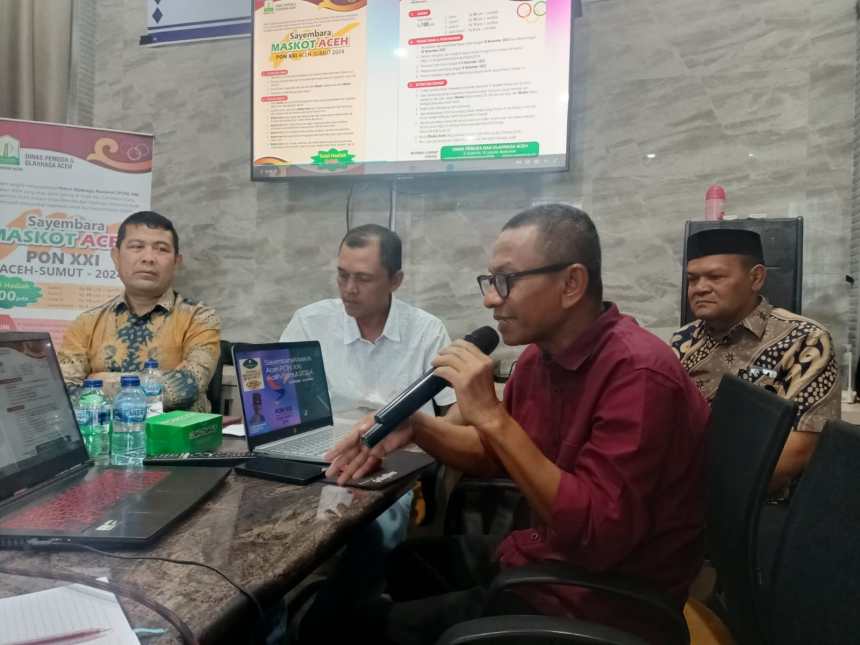 FGD dan bimbingan teknis pencarian konsep dan desain maskot Aceh untuk PON 2024, di D'Energy Coffe, Aceh Besar, Kamis (17/11)