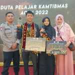 Pelajar binaan Sat Binmas Polres Lhokseumawe meraih juara I Duta Pelajar Kamtibmas Aceh 2022