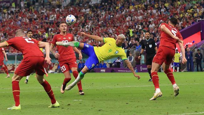 Brazil membuka langkah di Piala Dunia 2022 dengan mengalahkan Serbia 2-0 pada laga Grup G Piala Dunia 2022 di Lusail Stadium, Jum'at dini hari (24/11/2022) WIB